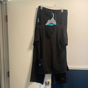 Carhartt Black Scrub Set with Blue Accents